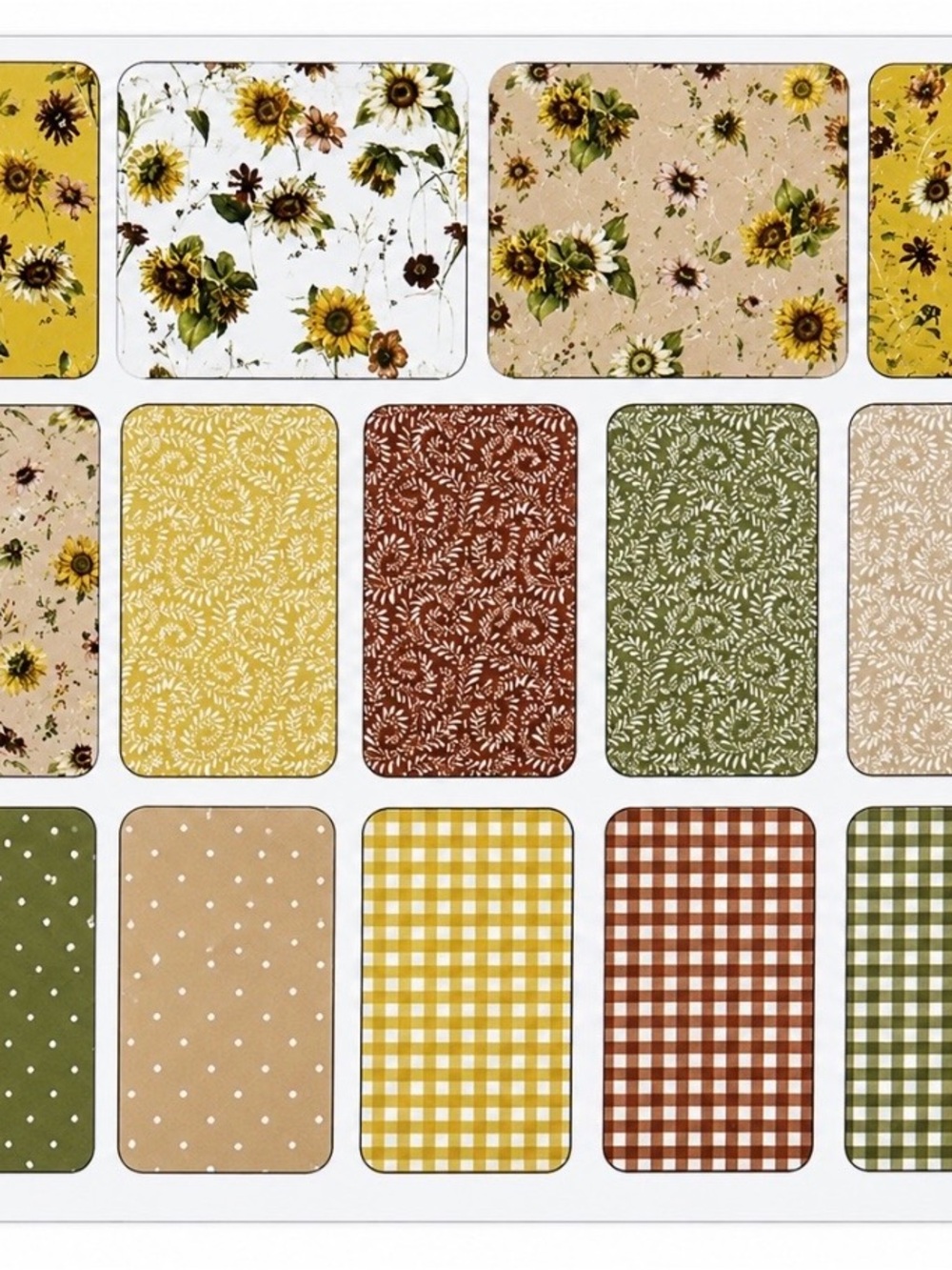 Sunflower Whispers by Riley Blake 5” Charm Pack. 42 Pieces  Cotton Fabric New